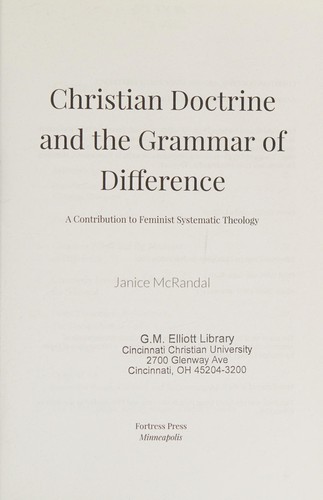 Christian Doctrine and the Grammar of Difference