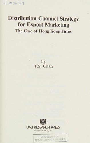 Distribution channel strategy for export marketing