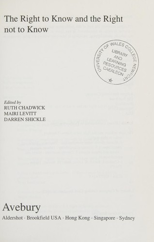 The right to know and the right not to know