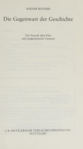 Die Gegenwart der Geschichte