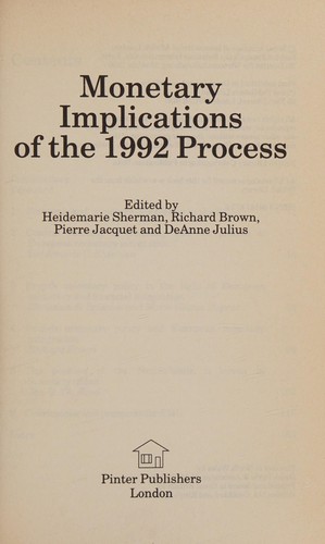 Monetary implications of the 1992 process