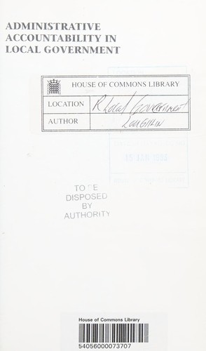 Administrative Accountability in Local Government