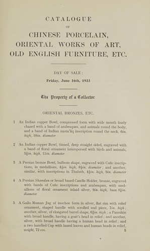 Chinese porcelain and works of art; choice eighteenth century furniture