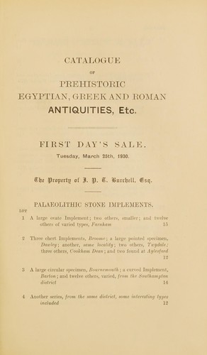 Pre-historic, Egyptian, Greek and Roman antiquities