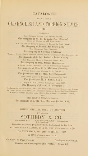 Old English and foreign silver, etc