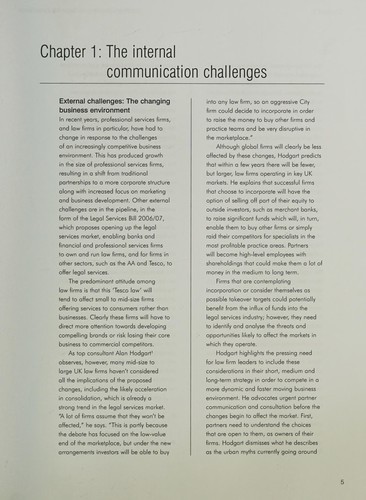 Internal Communications in the Legal Profession