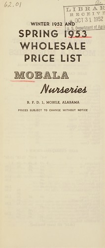 Winter 1952 and spring 1953 wholesale price list