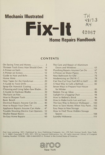 Mechanix illustrated fix-it home repairs handbook.
