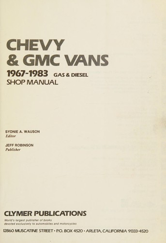 Chevy & GMC G-series vans, 1967-1986, gas & diesel
