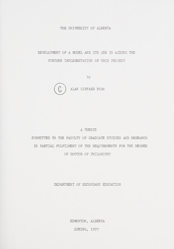 Development of a model and its use in aiding the further implementation of CRIB project