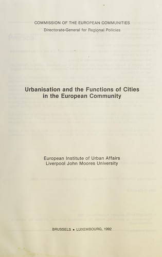 Urbanisation and the functions of cities in the European Community