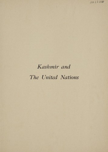 Kashmir and the United Nations.