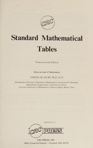 CRC standard mathematical tables