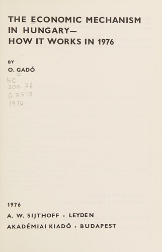 The economic mechanism in Hungary