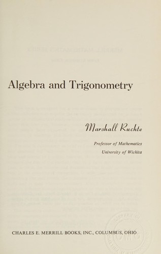 Algebra and trigonometry.
