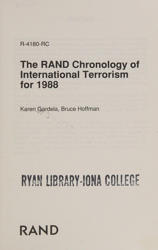 The Rand chronology of international terrorism for 1988