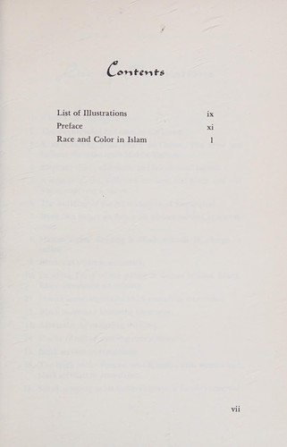 Race and color in Islam.