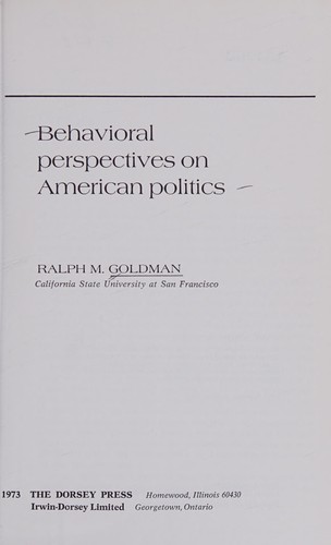 Behavioral perspectives on American politics