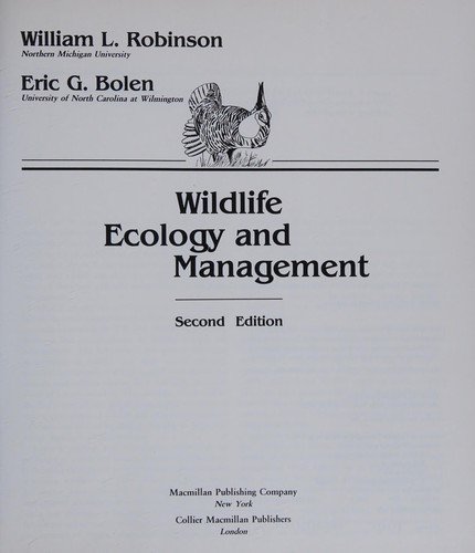 Wildlife ecology and management