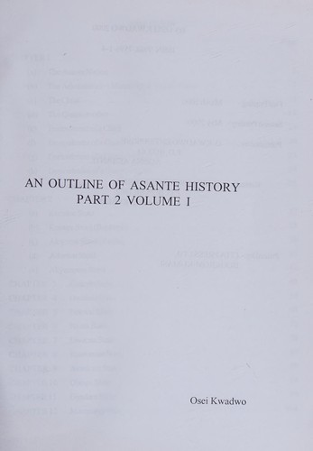 An outline of Asante history