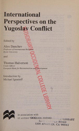 International perspectives on the Yugoslav conflict