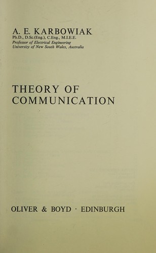 Theory of communication.