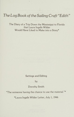 The log book of the sailing craft "Edith"