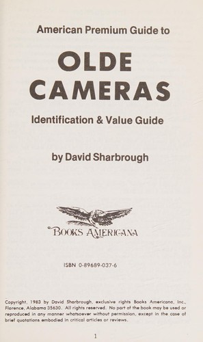 American premium guide to olde cameras