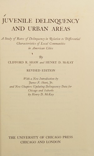 Juvenile delinquency and urban areas
