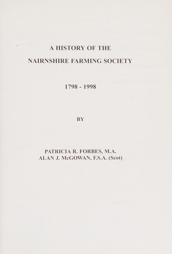 A history of the Nairnshire Farming Society