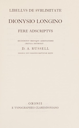 Libellus de Sublimitate