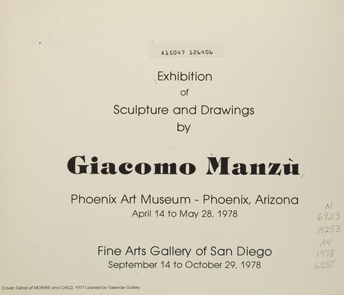 Exhibition of sculpture and drawings by Giacomo Manzù