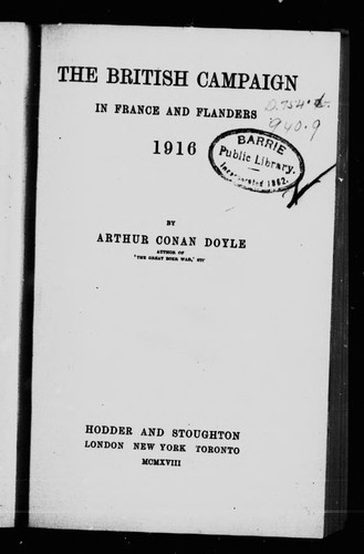 The British campaign in France and Flanders, 1916