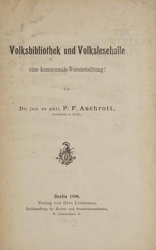Volksbibliothek und Volkslesehalle
