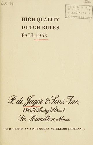 High quality Dutch bulbs, fall 1953