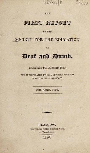 The first report ... 20th April, 1820