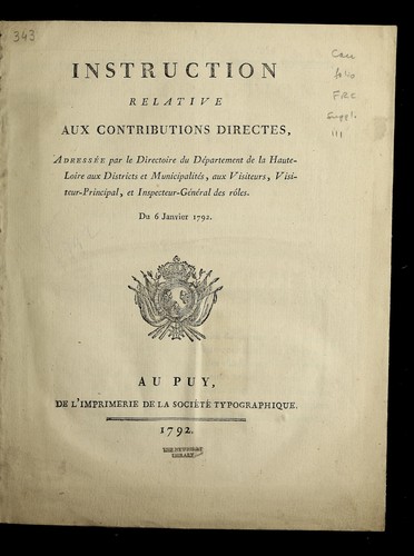 Instruction relative aux contributions directes