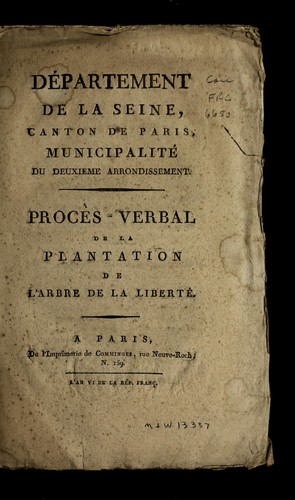 ... Proce  s-verbal de la plantation de l'arbre de la liberte .