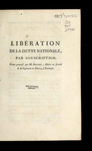 Libe ration de la dette nationale, par souscription