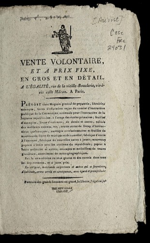 Vente volontaire, et a prix fixe, en gros et en de  tail