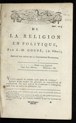 De la religion en politique