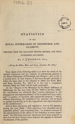 Statistics of the Royal Infirmaries of Edinburgh and Glasgow
