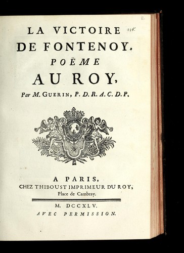 La victoire de Fontenoy