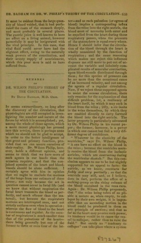 Remarks on Dr Wilson Philip's theory of the circulation