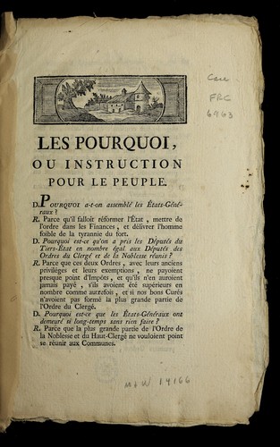 Les pourquoi, ou instruction pour le peuple