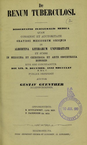 De renum tuberculosi