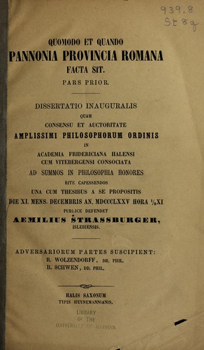 Quomodo et quando Pannonia provincia Romana facta sit