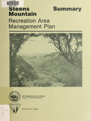 Steens Mountain Recreation Area management plan