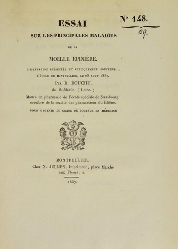 Essai sur les principales maladies de la mo©±lle ©♭pini©·re