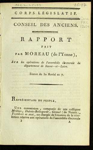 Rapport fait par Moreau (de l'Yonne) sur les ope rations de l'assemble e e lectorale du de partement de Saone-et-Loire